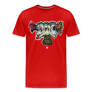 Affe Weisheit - Männer Premium Bio T-Shirt - Rot - Vorne - Damien (186cm)