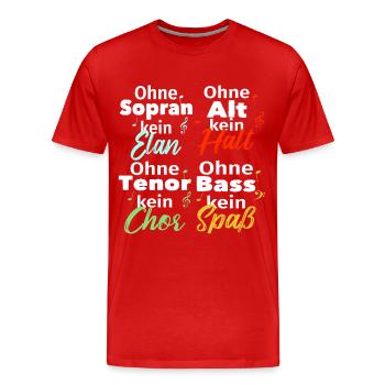 Chor Shirt - Männer Premium Bio T-Shirt - Rot - Vorne - Damien (186cm)