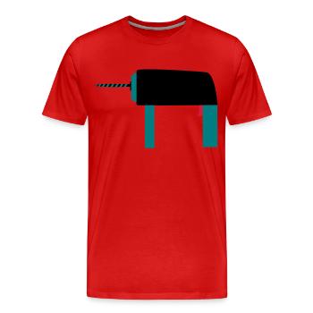 Bohrer Werkzeug Geschenkidee Handwerker Hobby - Männer Premium Bio T-Shirt - Rot - Vorne - Damien (186cm)
