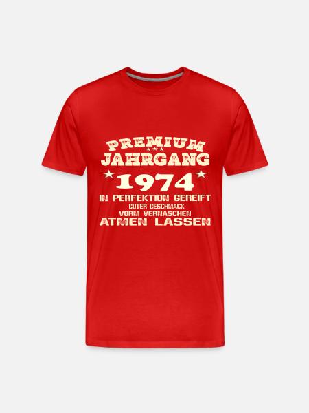 1974 Perfektion gereift - Männer Premium Bio T-Shirt - Rot