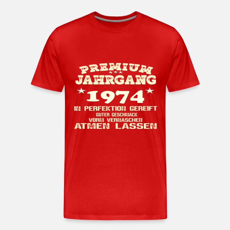 1974 Perfektion gereift - Männer Premium Bio T-Shirt - Rot
