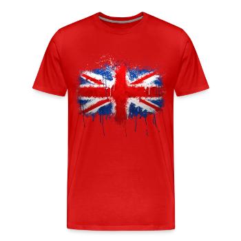 Union Jack Graffiti - T-shirt bio Premium Homme - rouge - Devant - Damien (186cm)