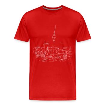 Panorama of Berlin (w) - Men's Premium Organic T-Shirt - red - Front - Damien (186cm)