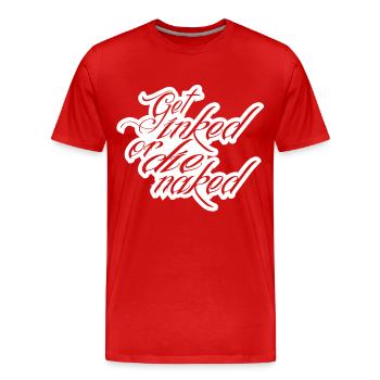 tatouage encré - T-shirt bio Premium Homme - rouge - Devant - Damien (186cm)