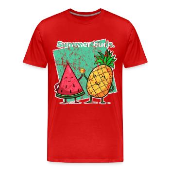 tropical - T-shirt bio Premium Homme - rouge - Devant - Damien (186cm)