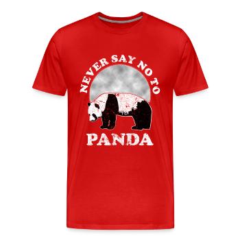 Panda - Männer Premium Bio T-Shirt - Rot - Vorne - Damien (186cm)