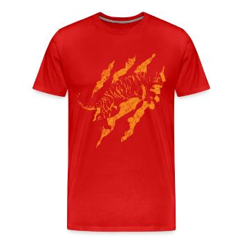 Tiger - Männer Premium Bio T-Shirt - Rot - Vorne - Damien (186cm)