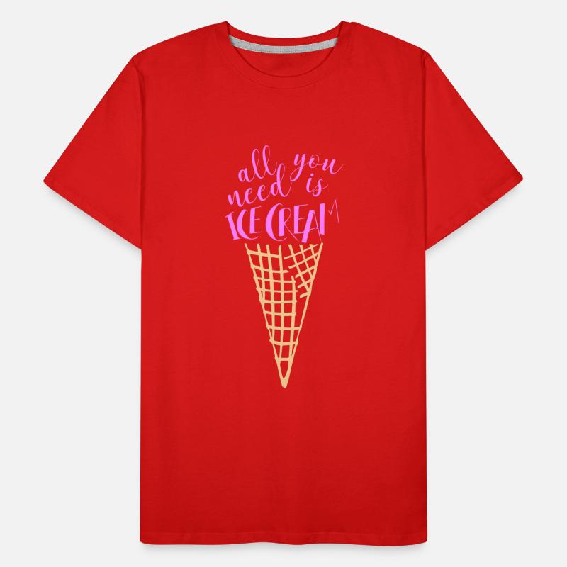 Eis Eiscreme Sommer Geschenkidee Männer Premium Bio T-Shirt