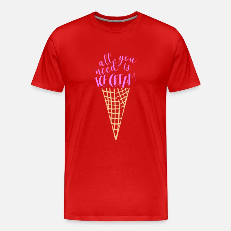 Eis Eiscreme Sommer Geschenkidee - Männer Premium Bio T-Shirt - Rot