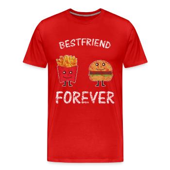 Meilleur repas des amis - T-shirt bio Premium Homme - rouge - Devant - Damien (186cm)