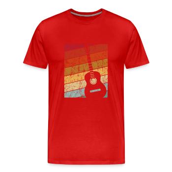 guitare - T-shirt bio Premium Homme - rouge - Devant - Damien (186cm)