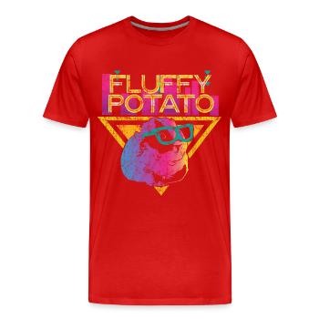 Cochon d'Inde rigolo - T-shirt bio Premium Homme - rouge - Devant - Damien (186cm)