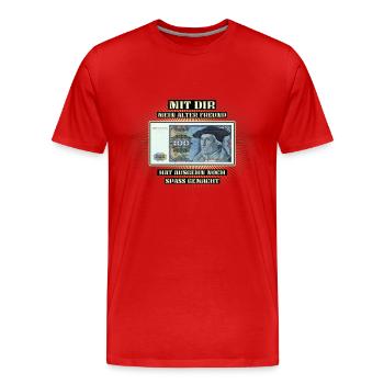 D-Mark - Männer Premium Bio T-Shirt - Rot - Vorne - Damien (186cm)