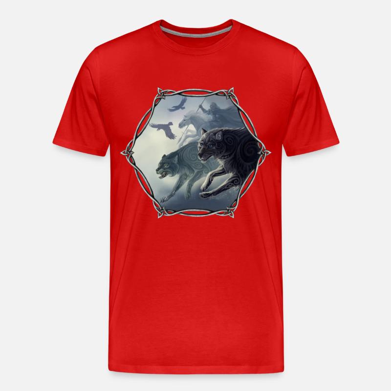 Odins wilde Jagd - Männer Premium Bio T-Shirt - Rot