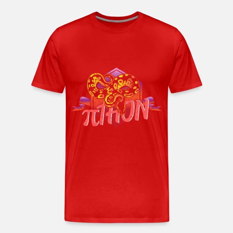Pi Mathematik Python - Männer Premium Bio T-Shirt - Rot