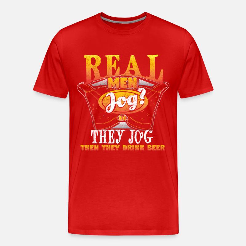 Jogging Bier - Männer Premium Bio T-Shirt - Rot