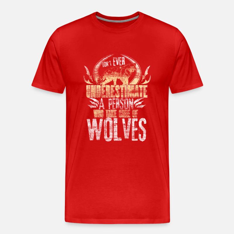Wolf Wölfe Geschenkidee - Männer Premium Bio T-Shirt - Rot