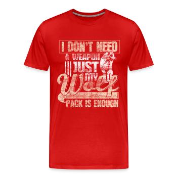 Wolf Geschenk Wölfe - Männer Premium Bio T-Shirt - Rot - Vorne - Damien (186cm)