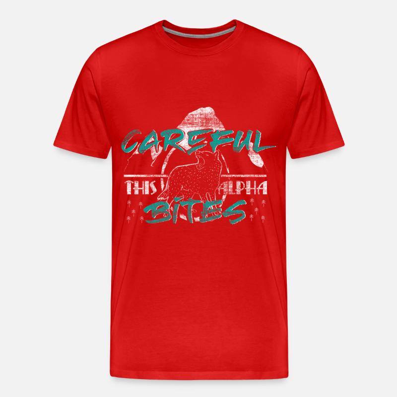 Wolf Alphawolf Geschenk - Männer Premium Bio T-Shirt - Rot