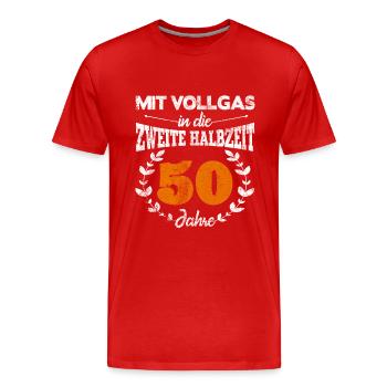 50. Geburtstag - Männer Premium Bio T-Shirt - Rot - Vorne - Damien (186cm)