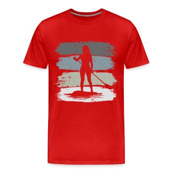 Stand up paddling - Men's Premium Organic T-Shirt - red - Front - Damien (186cm)