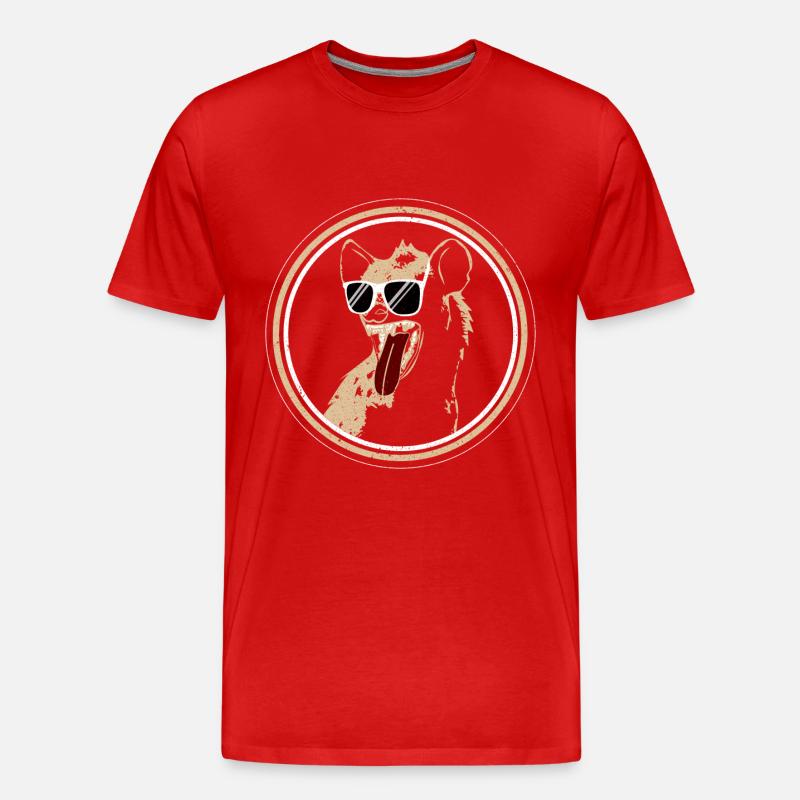 Hyäne Tier - Männer Premium Bio T-Shirt - Rot