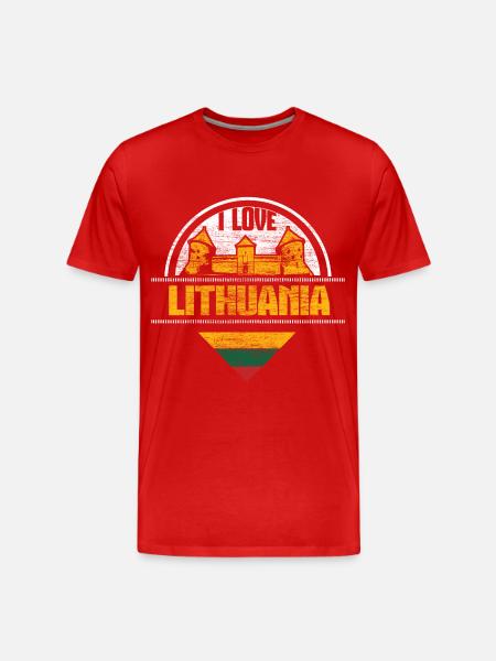 Litauen Vilnius Europa - Herre Premium T-shirt økologisk - rød