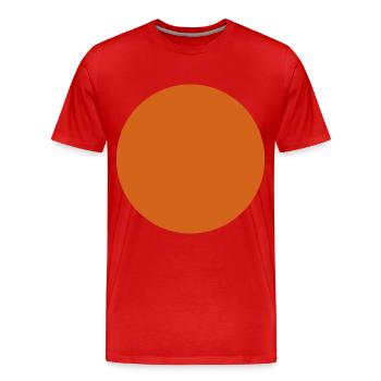 Orange - Cercle - Citrouille - T-shirt bio Premium Homme - rouge - Devant - Damien (186cm)