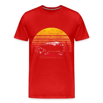 Hippo - Men's Premium Organic T-Shirt - red - Front - Damien (186cm)