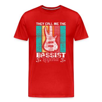 Bass guitar guitar gift - Men's Premium Organic T-Shirt - red - Front - Damien (186cm)