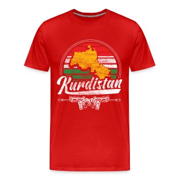 Kurdistan Freiheit Geschenkidee - Männer Premium Bio T-Shirt - Rot - Vorne - Damien (186cm)