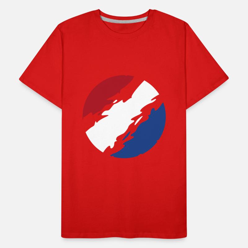 Pays-Bas Drapeau Drapeau Cercle T-shirt bio Premium Homme