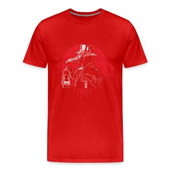 Docteur effrayant Peste - T-shirt bio Premium Homme - rouge - Devant - Damien (186cm)