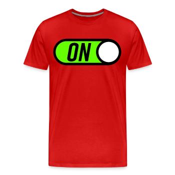 On Mode Switch Mode - Men's Premium Organic T-Shirt - red - Front - Damien (186cm)