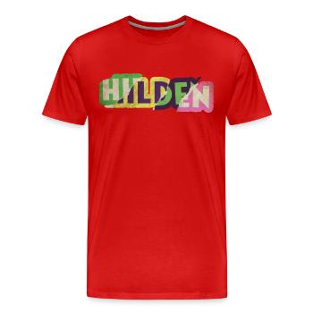 Hilden Deutschland Stadt Schrift Punk Retro - Männer Premium Bio T-Shirt - Rot - Vorne - Damien (186cm)