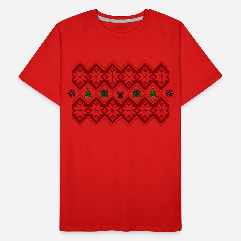 Weihnachten Weihnachtspulli Elch Baum Geschenk Männer Premium Bio T-Shirt