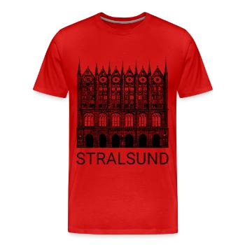 Hôtel de ville de Stralsund / Brick Gothic - T-shirt bio Premium Homme - rouge - Devant - Damien (186cm)