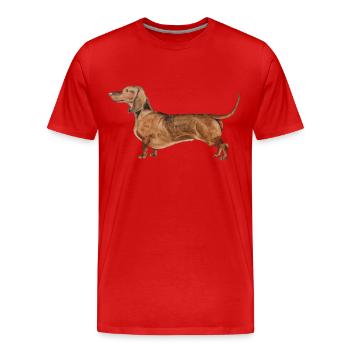 Teckel Shorthair Teckel Teckel - T-shirt bio Premium Homme - rouge - Devant - Damien (186cm)