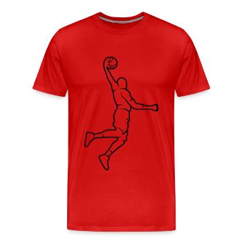 Basketball Player Bball Silhouette Basketball Player - Men's Premium Organic T-Shirt - red - Front - Damien (186cm)