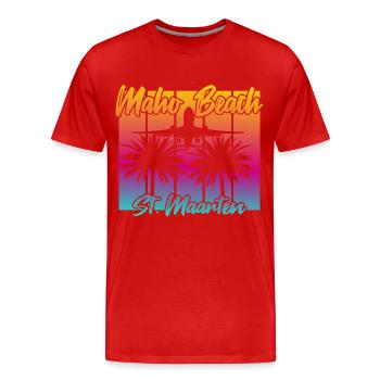 Flugzeuglandungen am Maho Beach - Männer Premium Bio T-Shirt - Rot - Vorne - Damien (186cm)