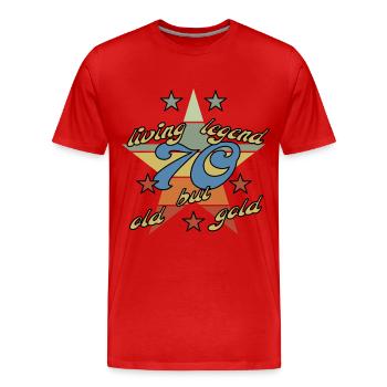70. Geburtstag, opa oma mit stern oldie - Männer Premium Bio T-Shirt - Rot - Vorne - Damien (186cm)