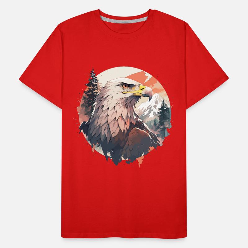 Eagle Head Nature Wilderness Forest Trees Mountains Men's Premium Organic T-Shirt