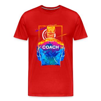 Trainer Coach Trainieren Training Sport Team - Men's Premium Organic T-Shirt - red - Front - Damien (186cm)