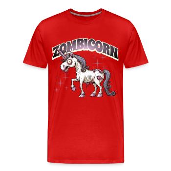 Licorne zombie zombie - T-shirt bio Premium Homme - rouge - Devant - Damien (186cm)