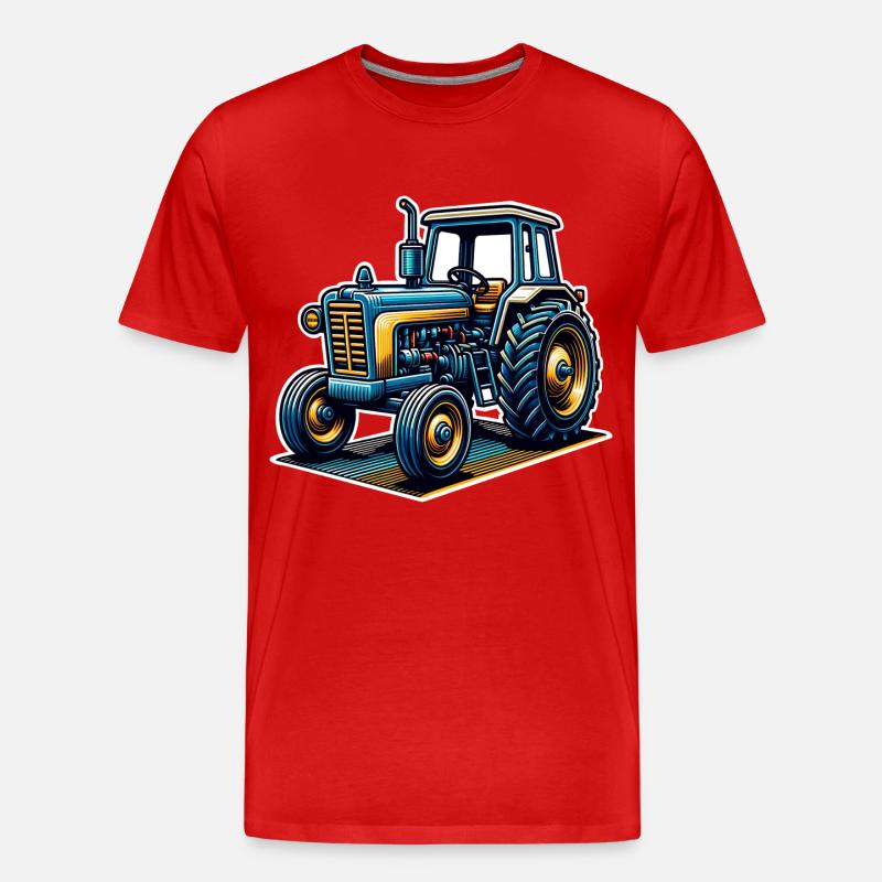 Traktor - Männer Premium Bio T-Shirt - Rot