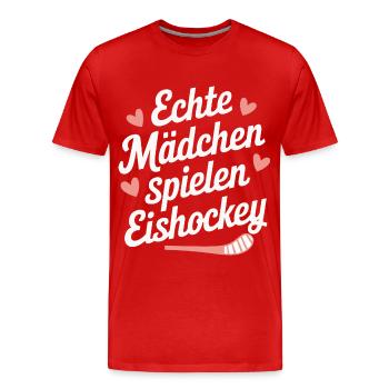 Hockey Hockey Sports Hockey Players - Men's Premium Organic T-Shirt - red - Front - Damien (186cm)