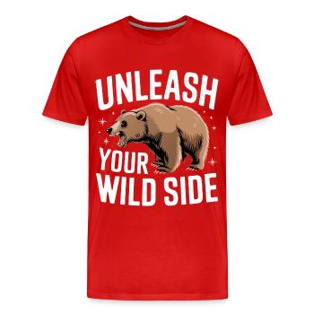 Ours Grizzli Ours brun Ours - T-shirt bio Premium Homme - rouge - Devant - Damien (186cm)