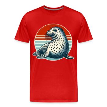 Robbe Seehund - Männer Premium Bio T-Shirt - Rot - Vorne - Damien (186cm)