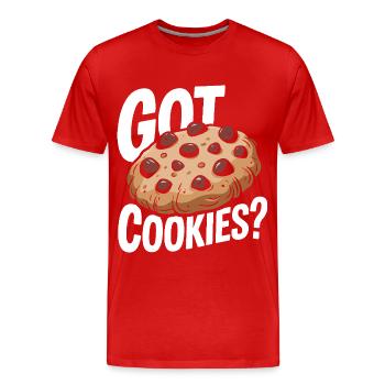 Cookies Cookie Biscuits Biscuits Chocolate - Men's Premium Organic T-Shirt - red - Front - Damien (186cm)