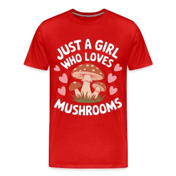 Pilz Pilze Funghi Champignon - Männer Premium Bio T-Shirt - Rot - Vorne - Damien (186cm)
